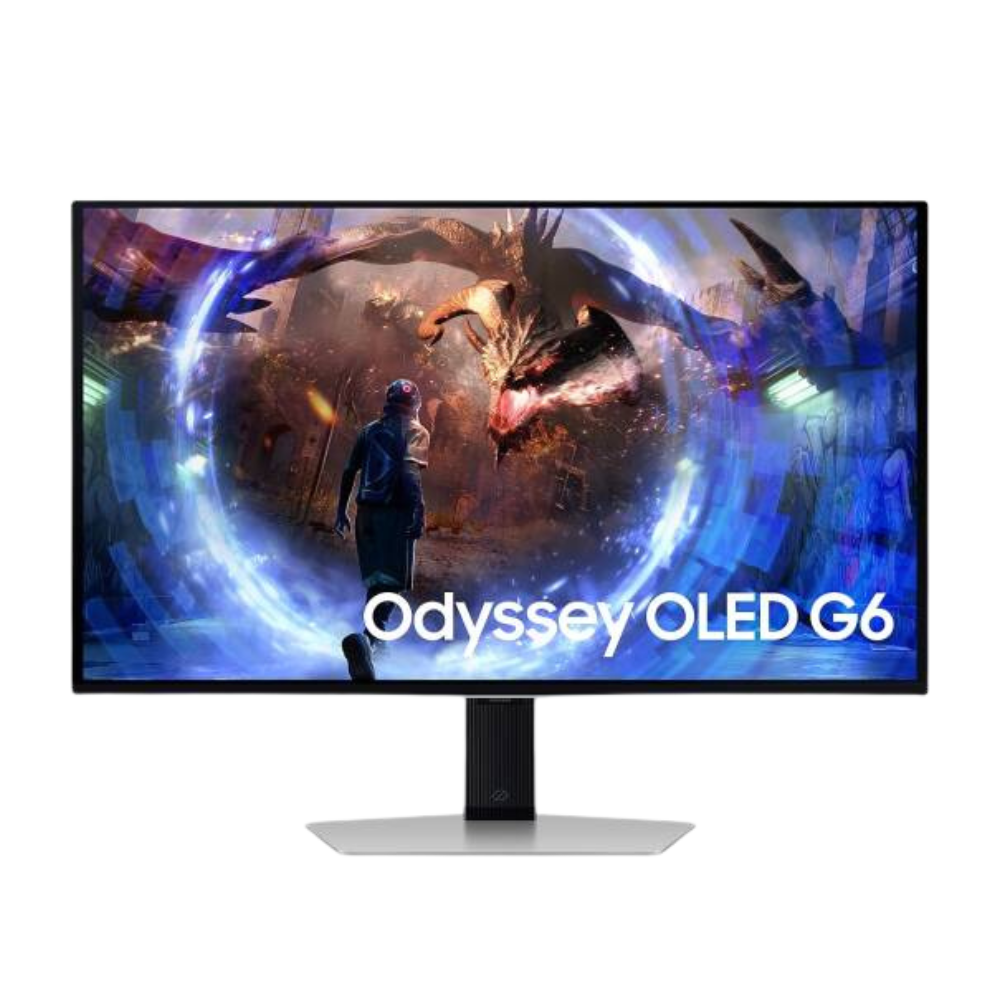 SAMSUNG Odyssey OLED G6 G60SD Gaming Monitor, 27" QHD OLED Display, 360Hz Refresh Rate, 0.03ms (GtG) Response Time, AMD FreeSync Premium Pro Technology, Silver