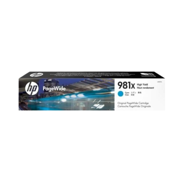 Toners HP 981X High Yield Cyan Original PageWide Cartridge