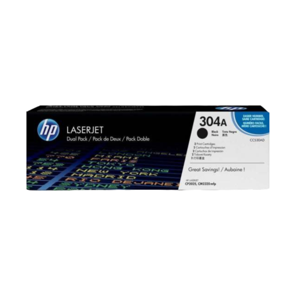 HP 304A Color LaserJet Dual Pack Black Print Cartridges